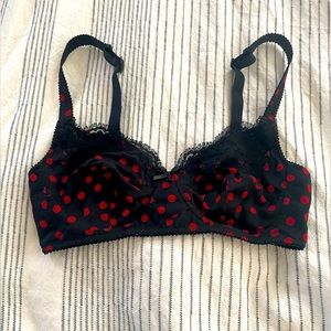 DOLCE & GABBANA silk polka dot bra - size 36